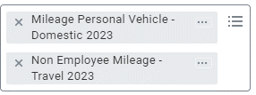 2023 Personal Vehicle Mileage Expense Items