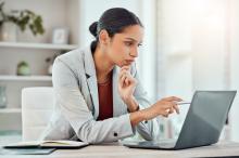 Person looking at computer screen